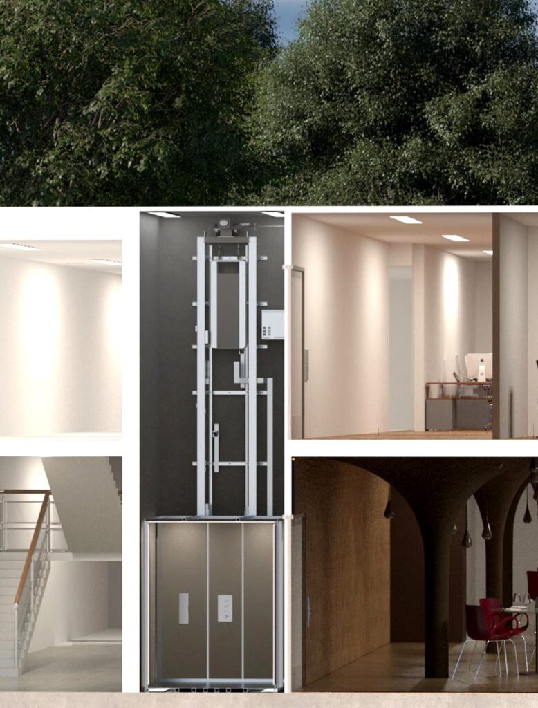 new elevator; old home